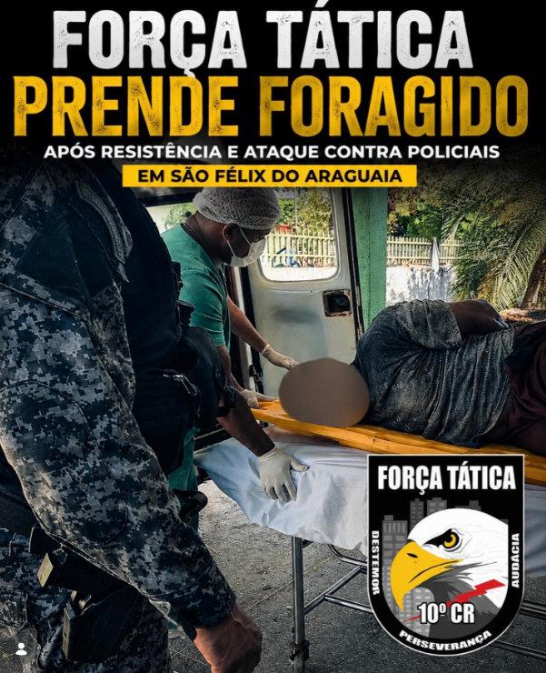 Foragido reage à prisão, ataca policiais e é baleado durante ação da Força Tática em São Félix do Araguaia
