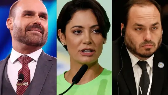 Michelle deixa de seguir Eduardo e Carlos Bolsonaro após crise pública com Flávio