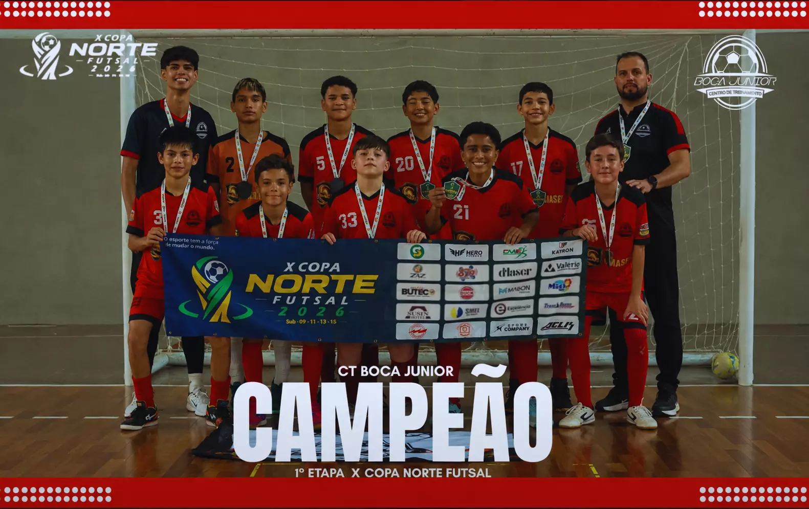 CT Boca Júnior conquista título da 1ª Etapa da Copa Norte de Futsal em estreia oficial