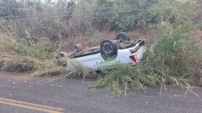 Empresário Zezinho sofre capotamento na estrada entre Matões e Parnarama