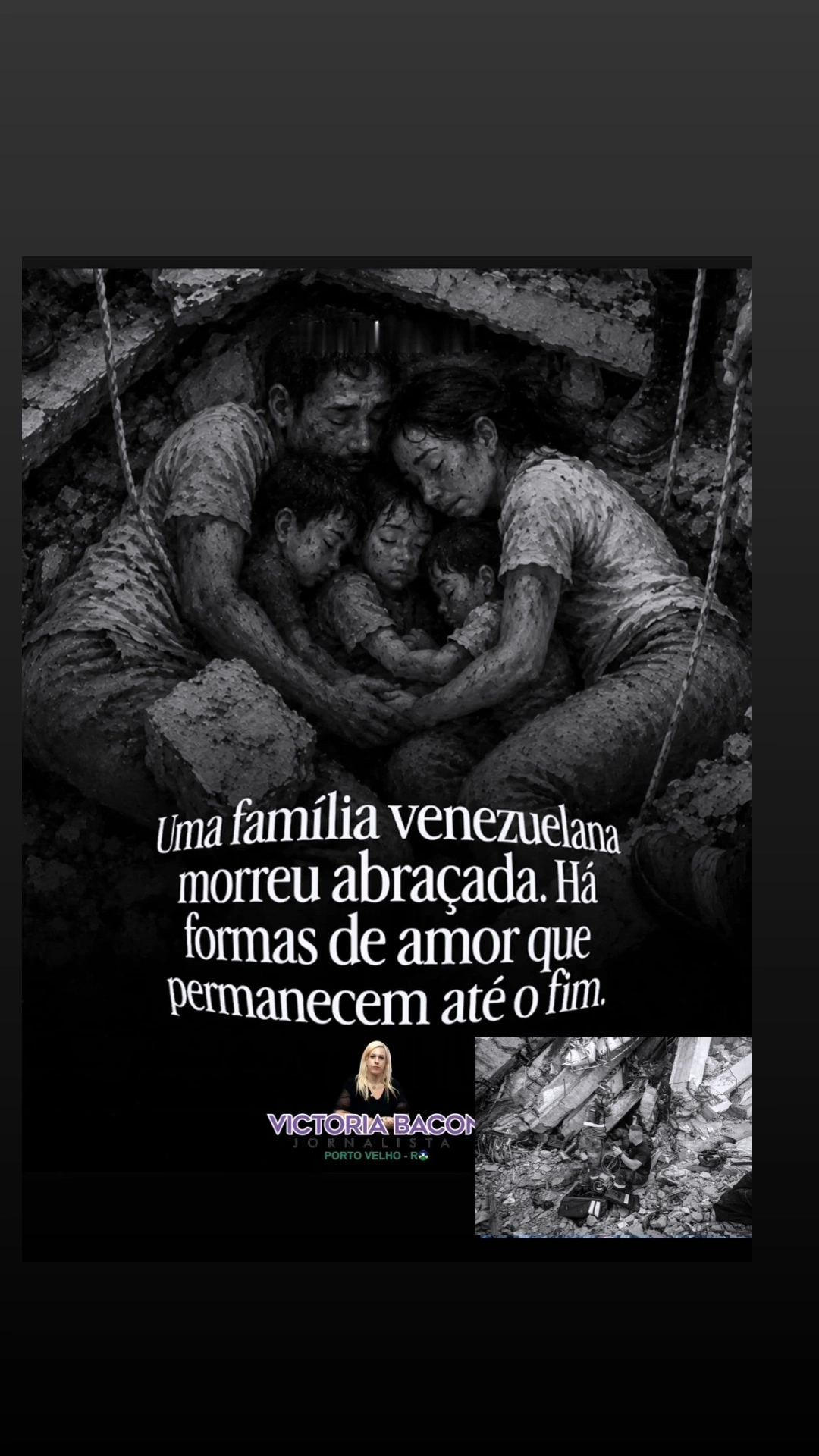 Família venezuelana morre abraçada em prédio destruído pelo terremoto