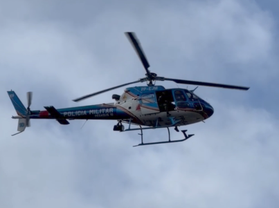 Operação contra criminalidade em Santos Dumont conta com apoio do helicóptero Pégasus da Polícia Militar