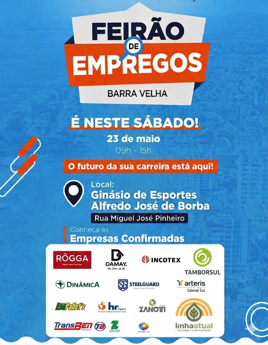 Barra Velha realiza 2º Feirão de Empregos com mais de 600 vagas disponíveis