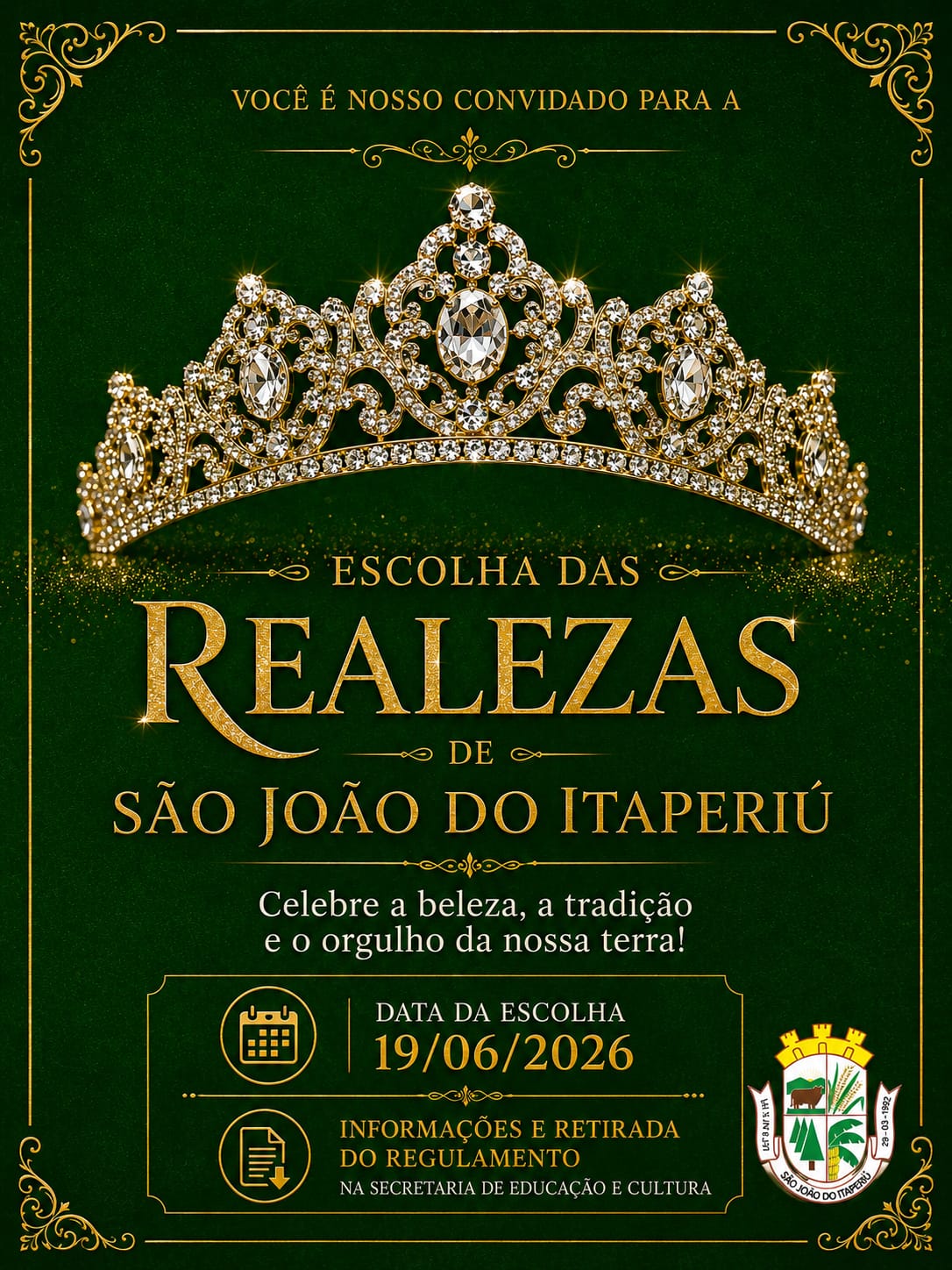 Estão abertas as inscrições para a Escolha da Realeza de São João do Itaperiú 2026