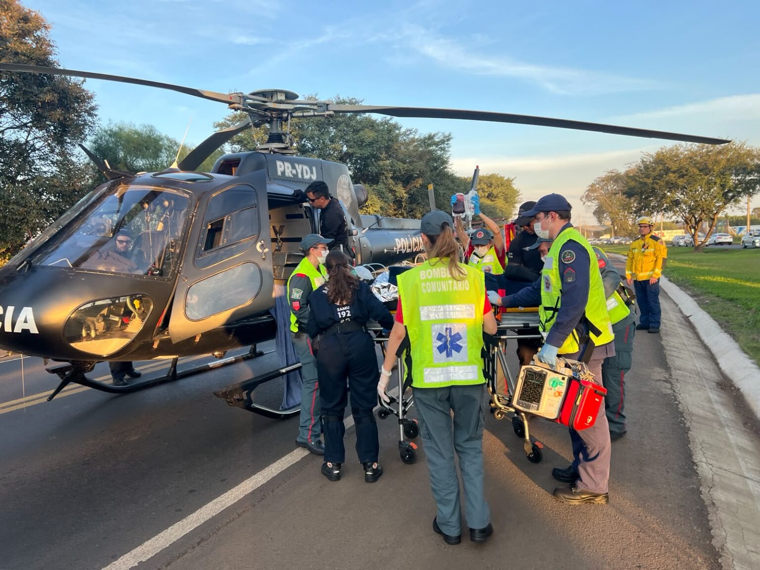 Atendimento aeromédico agiliza socorro a agente de segurança pública após grave atropelamento no Oeste
