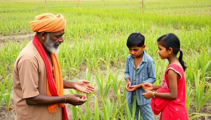 Farmer teaching