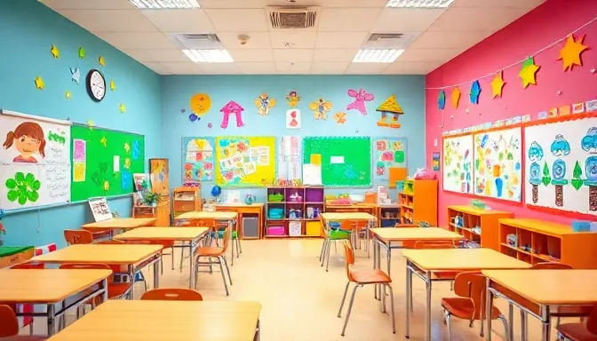 Sala de aula colorida