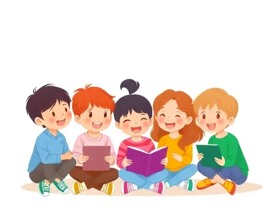 Crianças estudando
