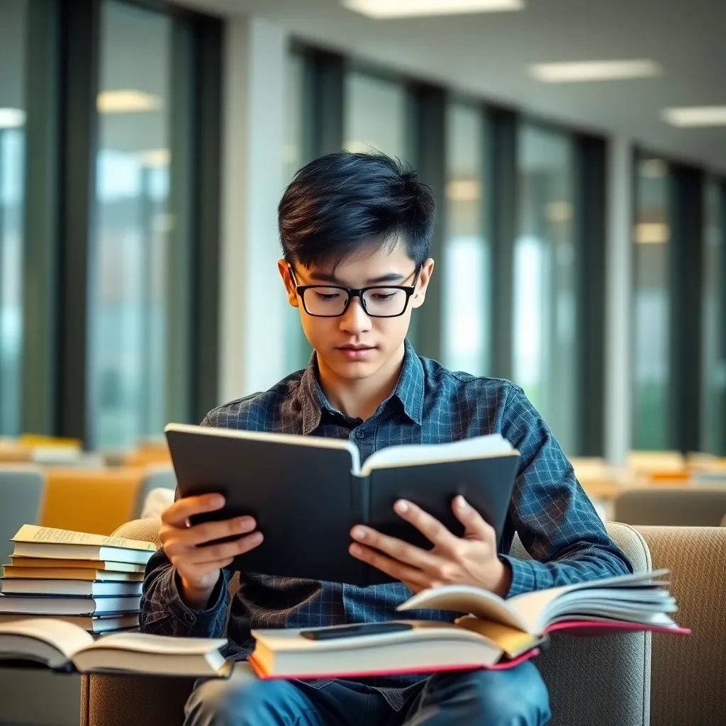 Student studying