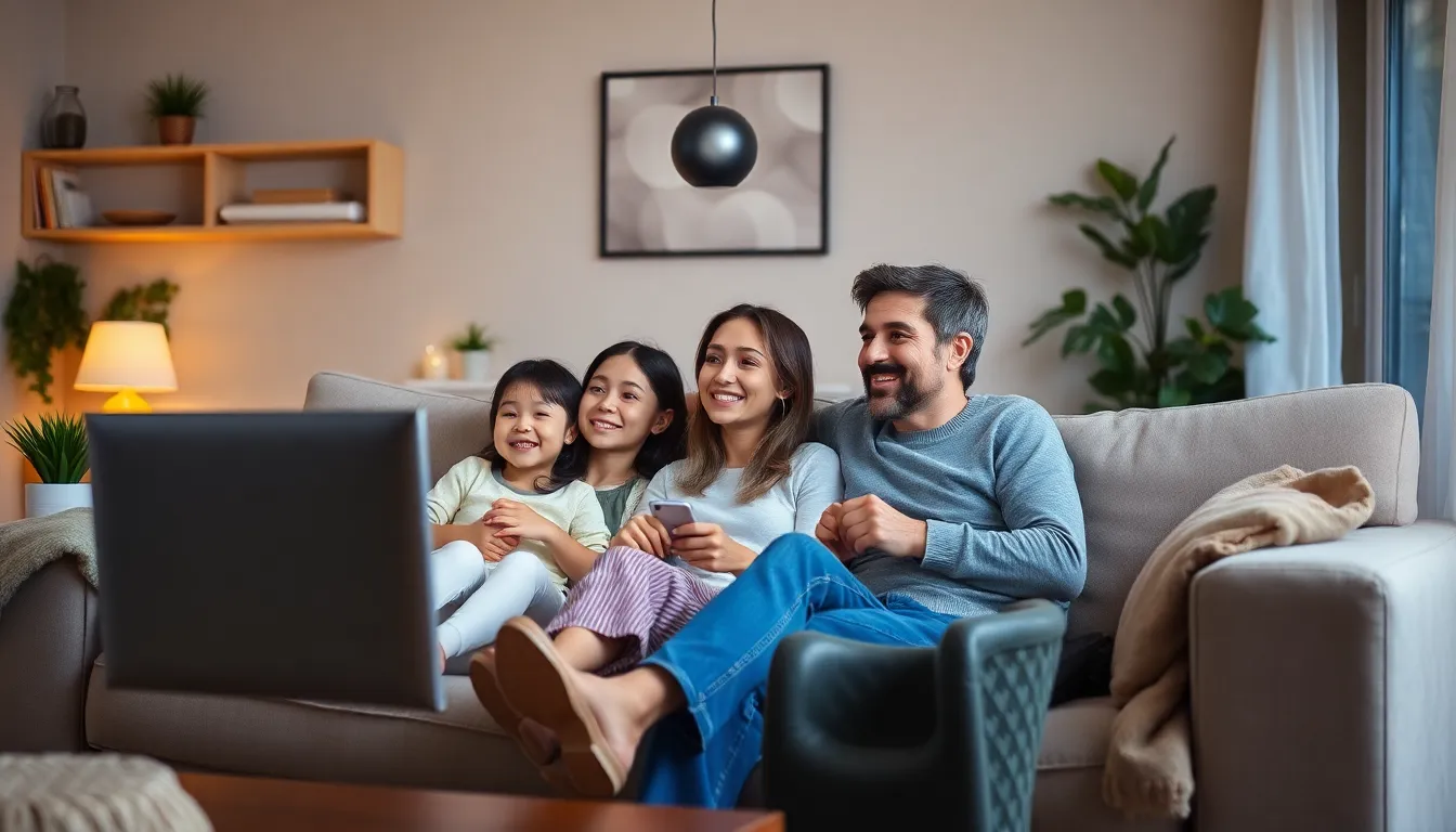 Família assistindo TV