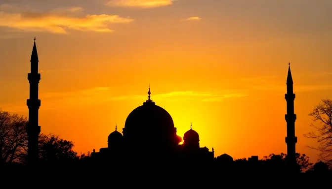 Mosque at sunset