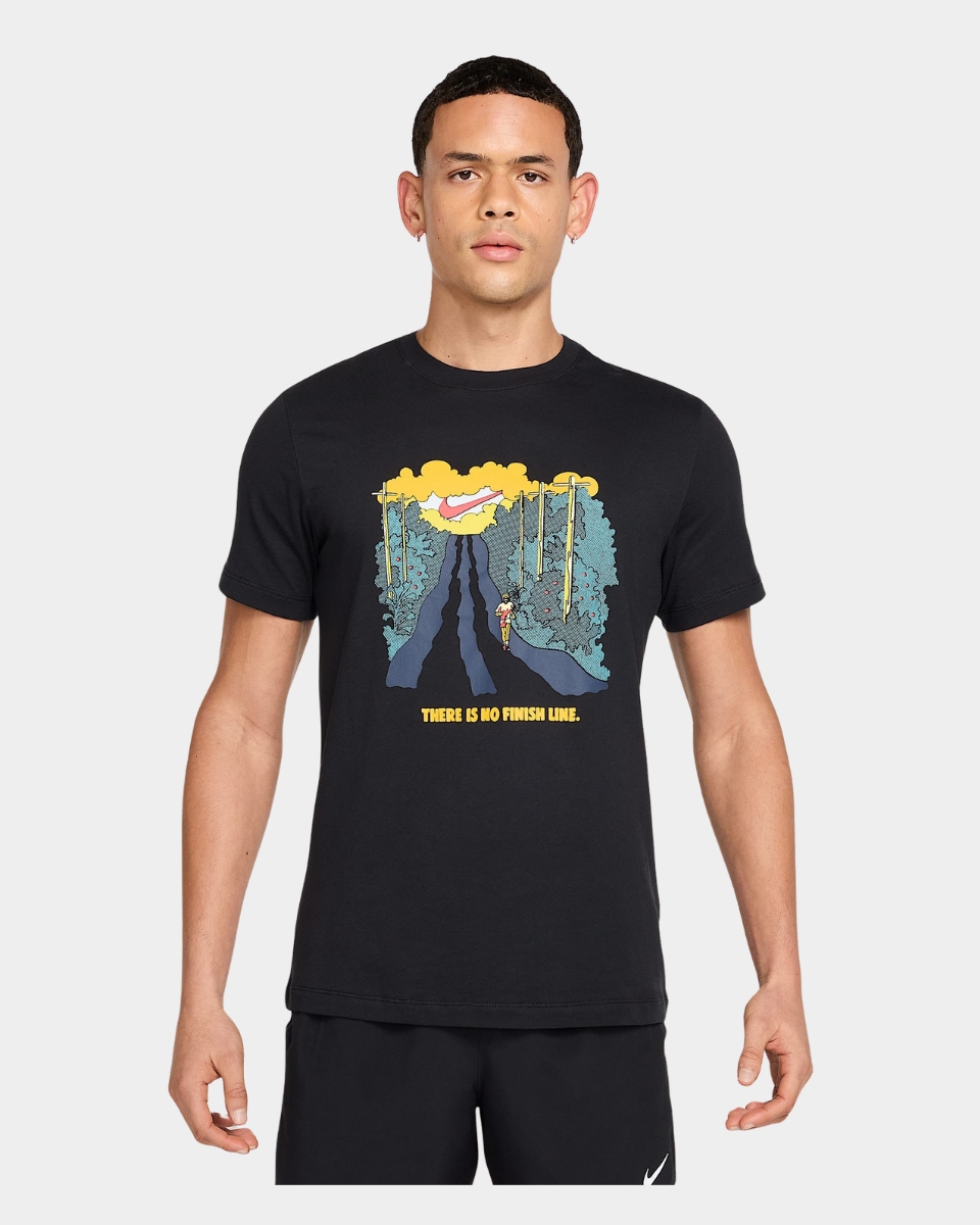 REMERA NIKE RUNNG NEGRO CON DIBUJO LINE FINISH MEN HJ3678-010