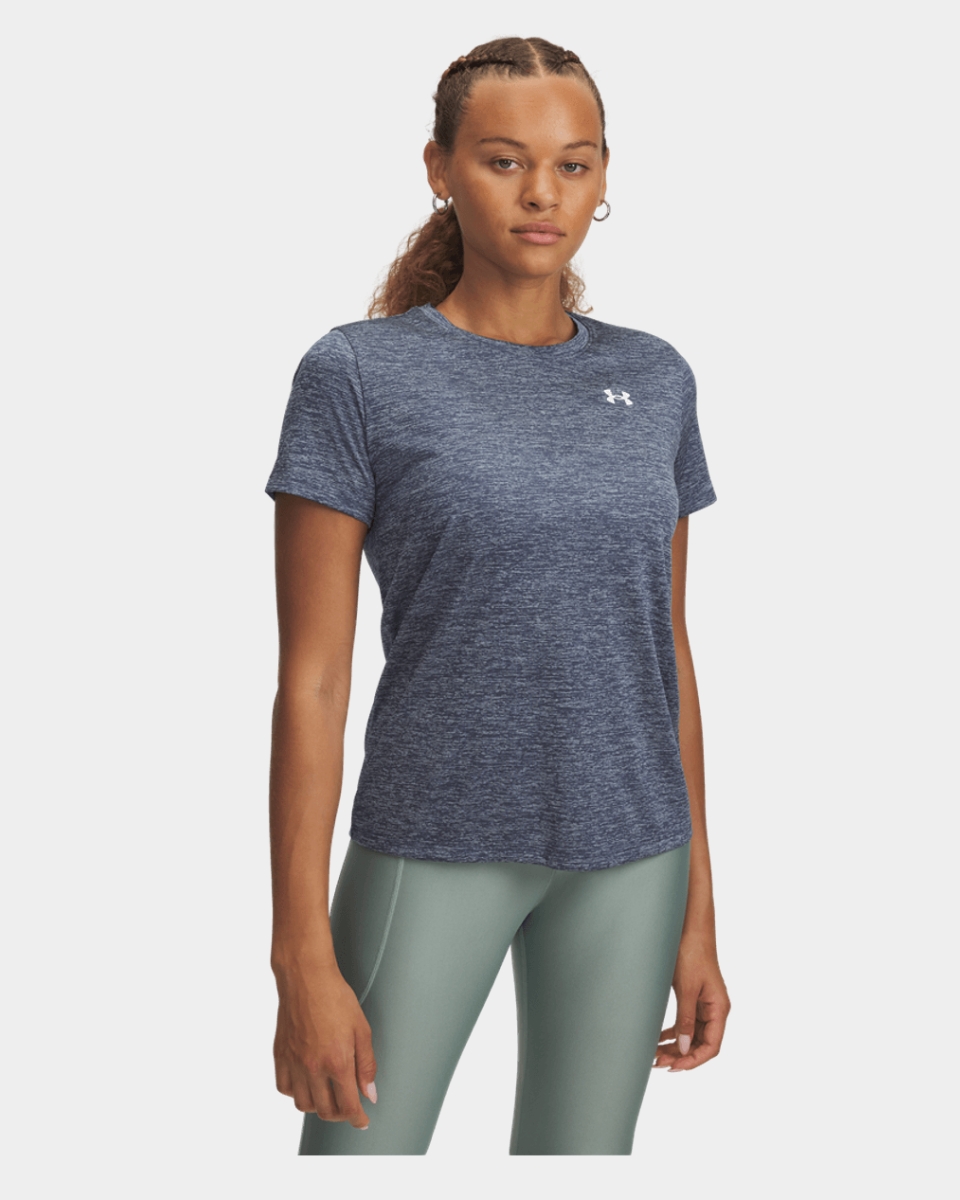 REMERA UA DRIFIT AZUL GASPEADO DAMA 1384230-044