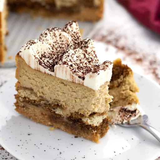 Tarta de queso cremosa de tiramisú