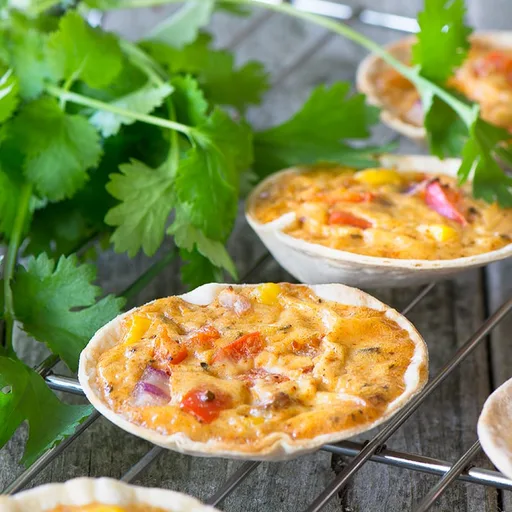 Miniquiches de tortilla al estilo cajún