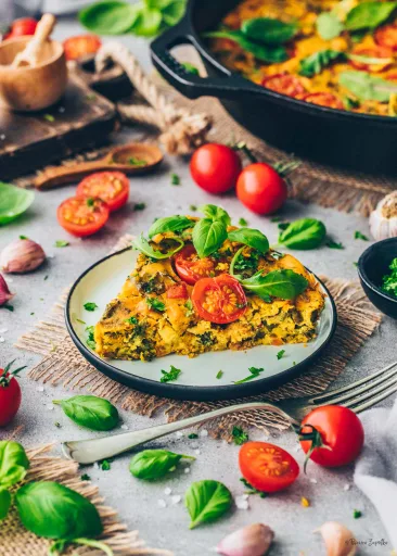 Frittata vegana de verduras y garbanzos