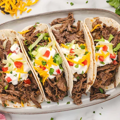 Receta de deliciosos tacos de aguja de ternera (en olla de cocción lenta)