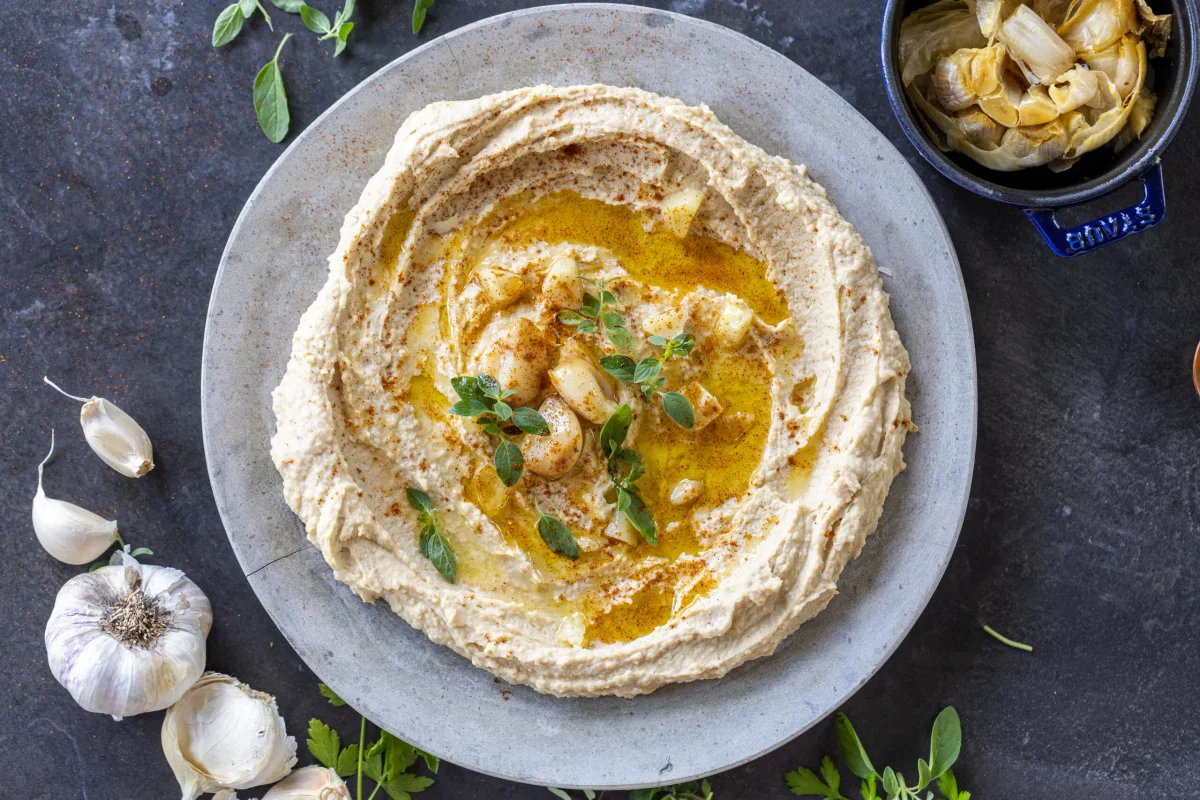Roasted Garlic Hummus Recipe