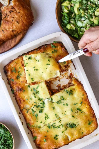 Lasaña para congelar (lasaña preparada con antelación)