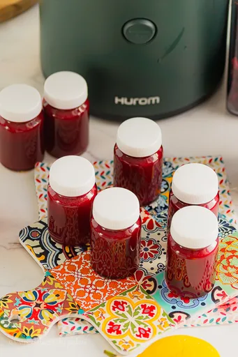 Jus détox de betteraves, citron et pommes