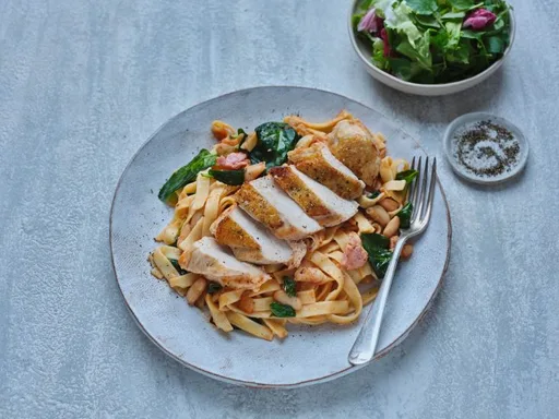 Chicken Pasta Recipe with Spinach and Beans