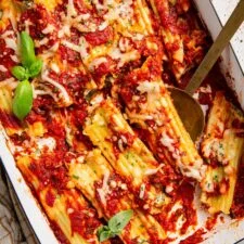 Three-Cheese and Spinach Manicotti