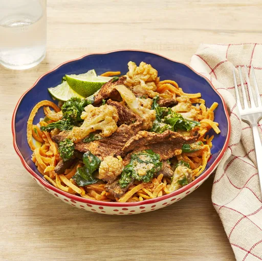 Beef Curry with Sweet Potato Noodles