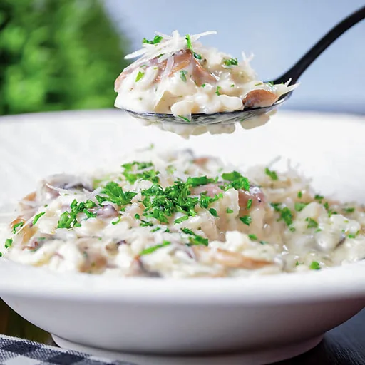 Risotto cremoso de champiñones
