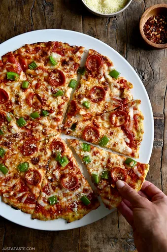 Pizza con base de pollo
