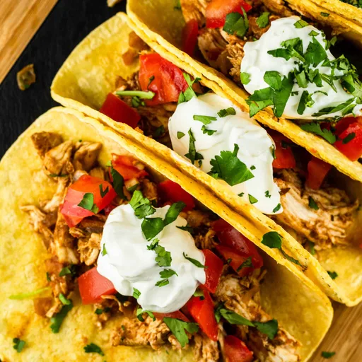 Tacos fáciles de pollo deshebrado