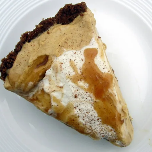 Dulce de Leche Pumpkin Mousse Pie with Pecan Gingersnap Crust