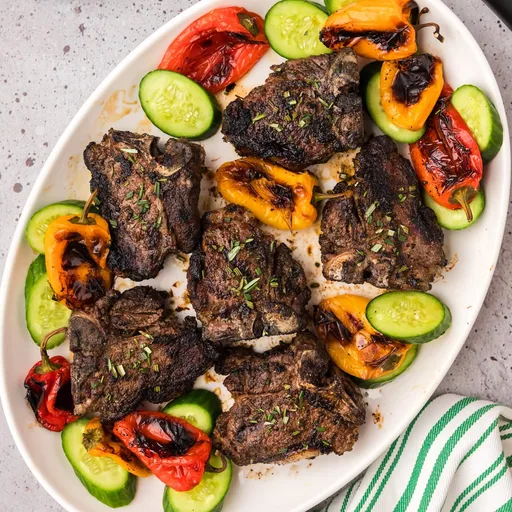 Chuletas de lomo de cordero a la parrilla