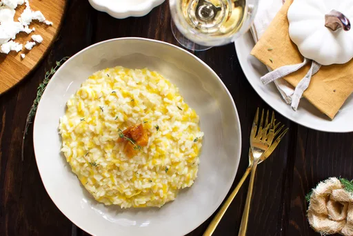 Risotto de calabaza y queso de cabra en Instant Pot