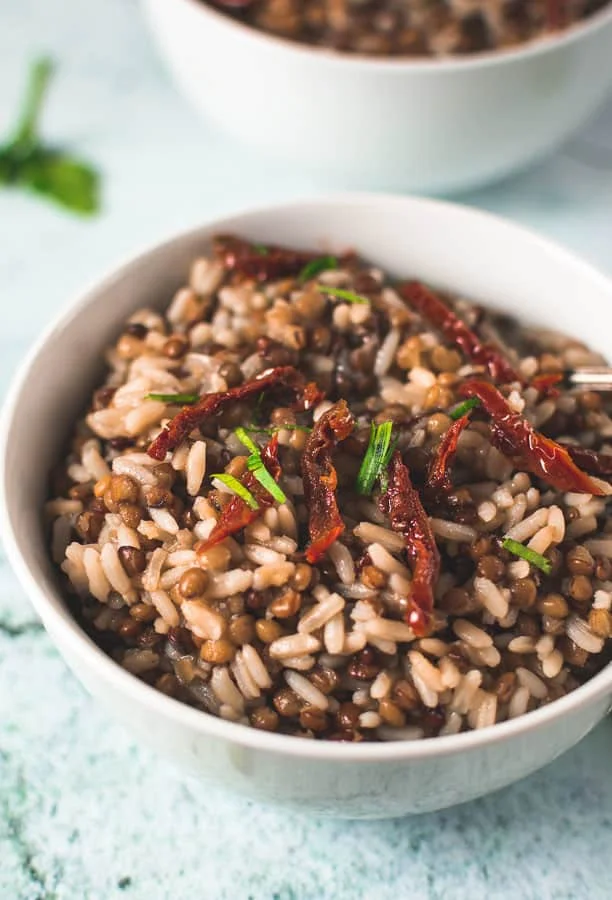 Greek Lentil Rice - Fakorizo