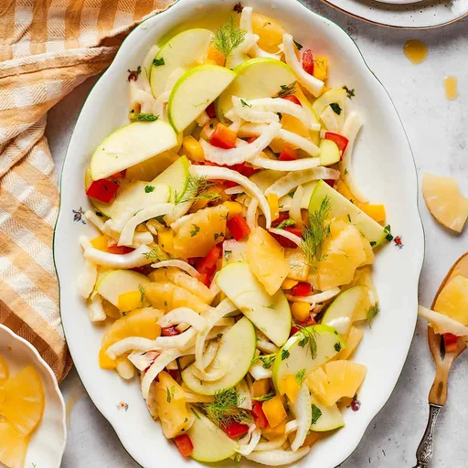Fennel Apple Salad With Pineapple & Ginger Dressing