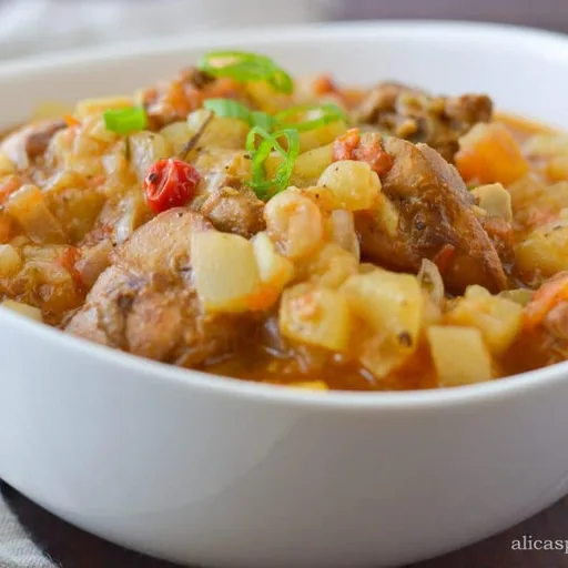 Caribbean Stewed Squash with Chicken