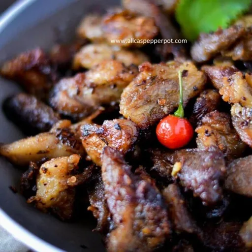 Cerdo al ajillo guayanés