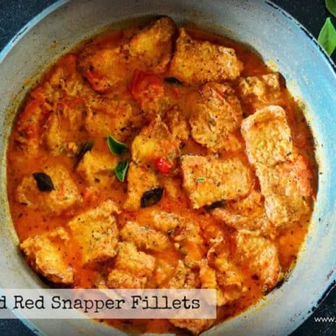 Filetes de pargo rojo guisados