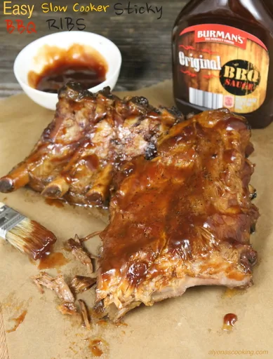 Sticky Slow Cooker BBQ Ribs {Easy}