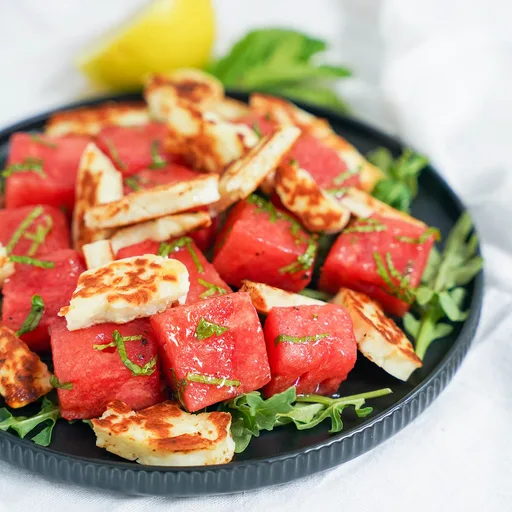 Halloumi and watermelon salad