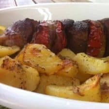 Kontosouvli (Spit roasted BBQ pork)