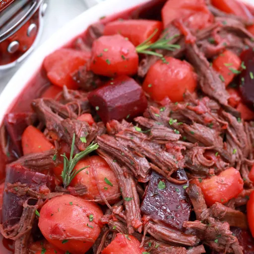 Carne estofada en olla de cocción lenta a la perfección