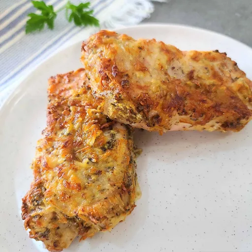 Chuletas de Cerdo con Costra de Parmesano