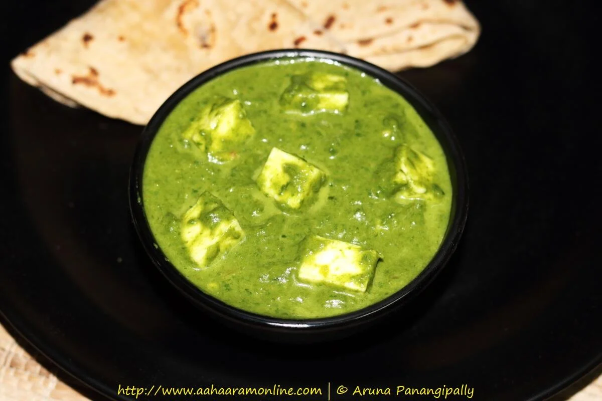 Saag Paneer/Palak Paneer with Spinach, Spring Onions, and Green Garlic
