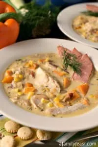 Sopa cremosa de pescado ahumado