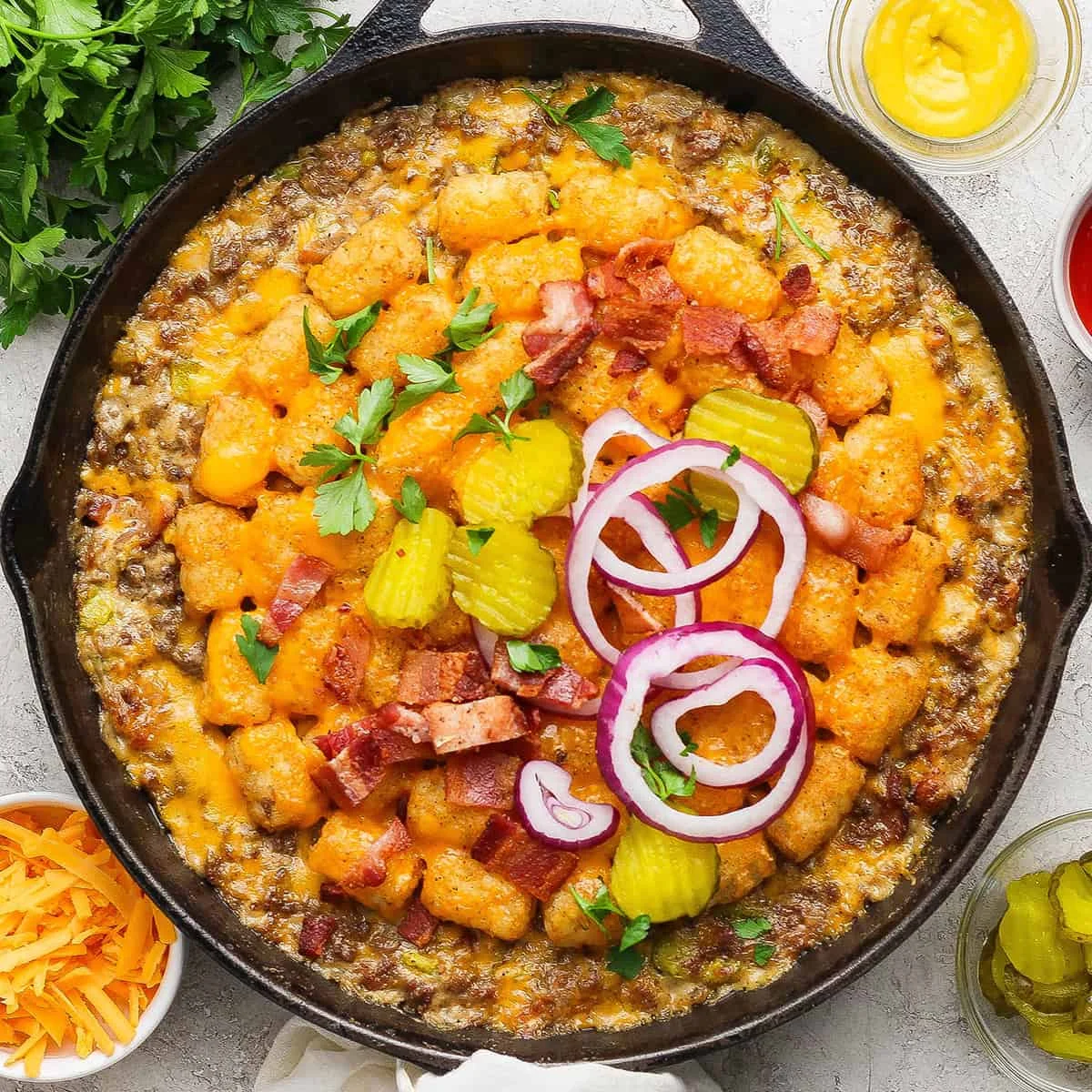 Bacon Cheeseburger Tater Tot Hotdish