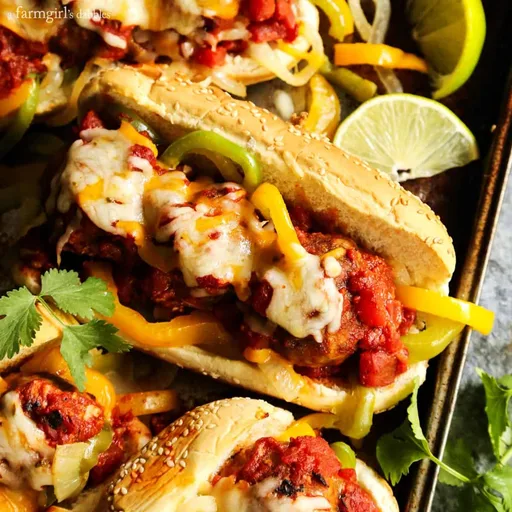 Cheesy Taco Meatball Subs