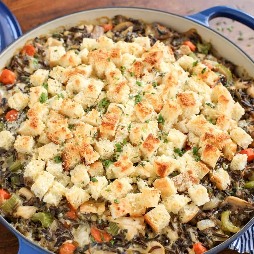 Chicken Wild Rice Casserole with Gruyere