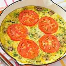 Tortilla o 'frittata' de huevo con vegetales