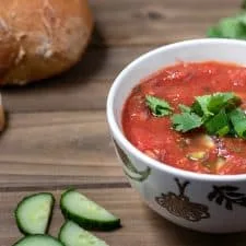 Gazpacho vegano bajo en grasa